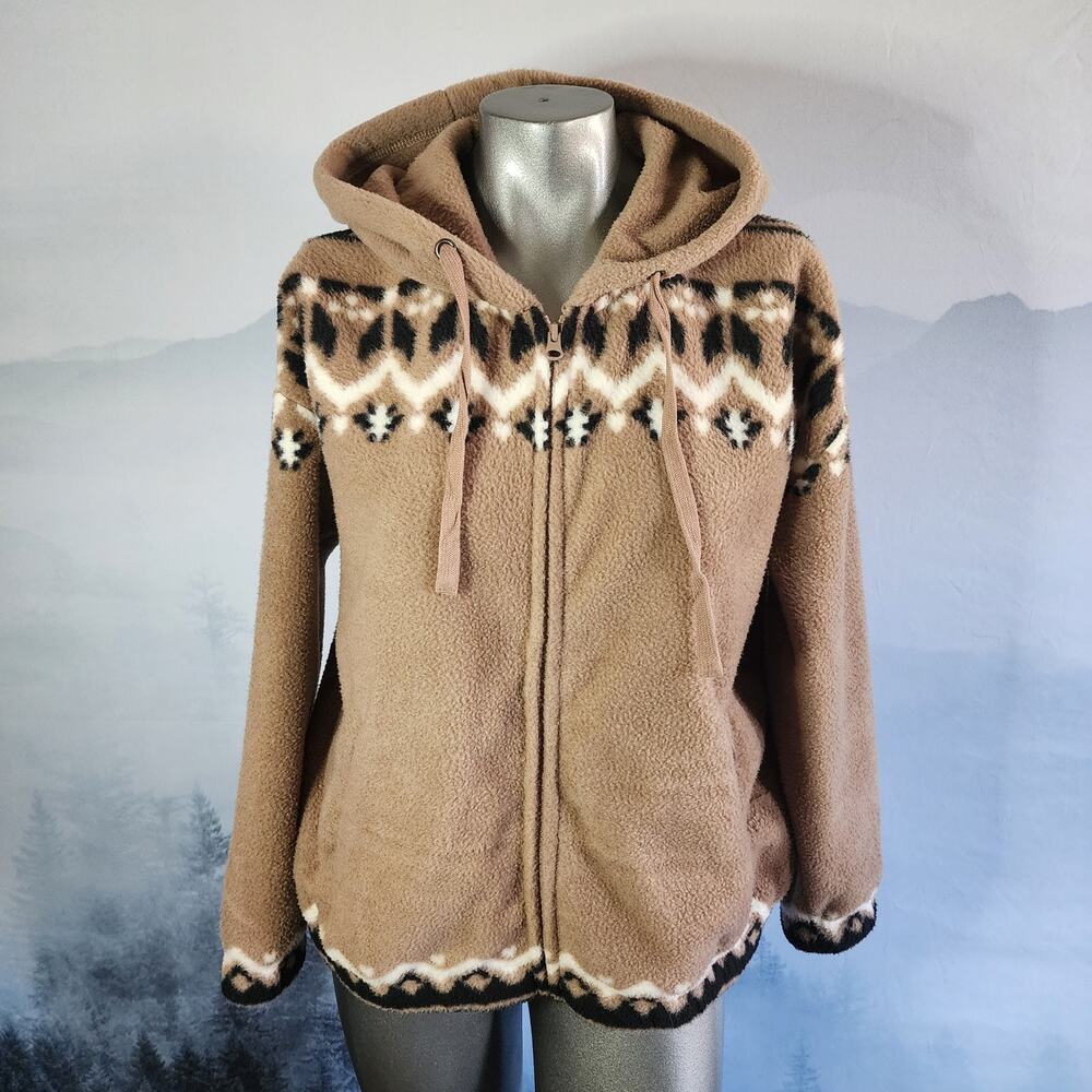 O'neill Lynwood Super Fleece Light Brown Full Zip Hoodie | Women's XS